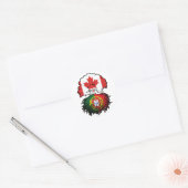Portugal Portugese Canadese boomstammen Ronde Sticker (Envelop)