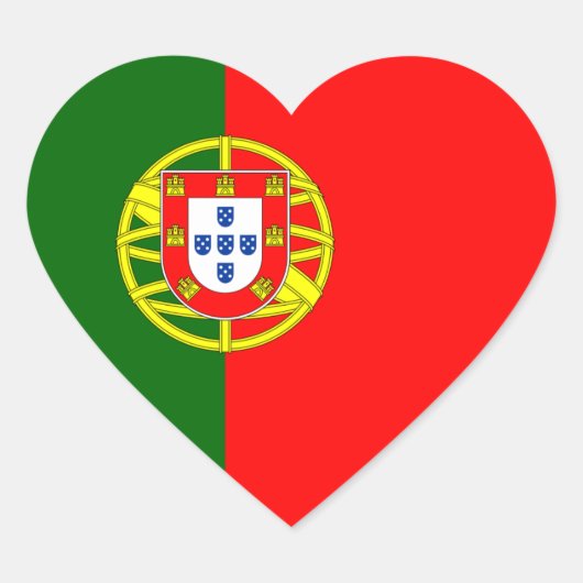 Portugal/Portugese hartvlag Hart Sticker (Voorkant)