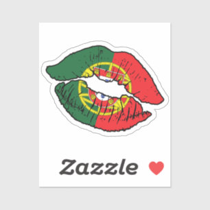 Portugal Portugese lippenstift liefde vlag Sticker