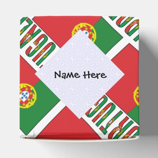 Portugal Portugese vlag betegeld gepersonaliseerd Bedankdoosjes (Bovenkant)