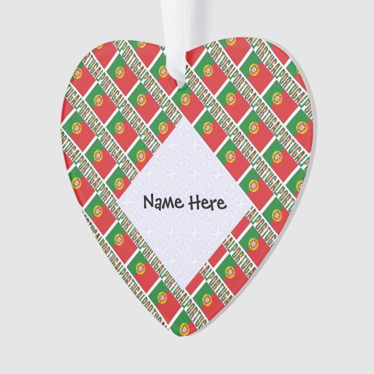 Portugal Portugese vlag betegeld gepersonaliseerd Ornament (voorkant)