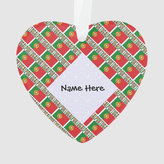 Portugal Portugese vlag betegeld gepersonaliseerd Ornament (achterkant)