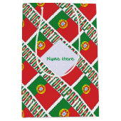 Portugal Portugese vlag betegeld groen gepersonali Medium Cadeauzakje (Voorkant)