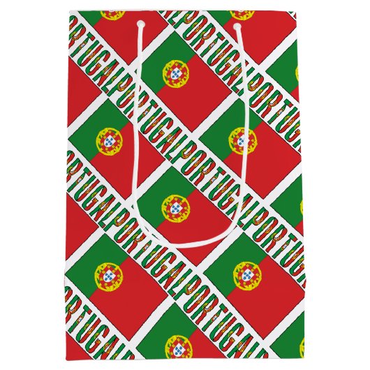 Portugal Portugese vlag betegeld groen gepersonali Medium Cadeauzakje (Achterkant)