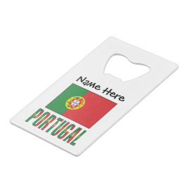 Portugal Portugese vlag gepersonaliseerd Creditkaart Flessenopener