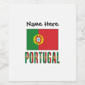 Portugal Portugese vlag gepersonaliseerd Wijn Etiket (Enkel label)