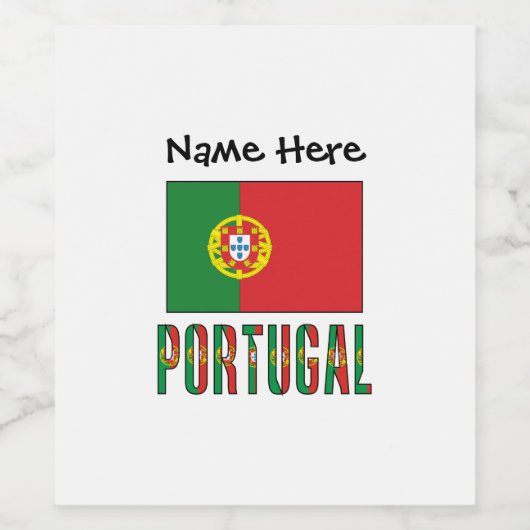 Portugal Portugese vlag gepersonaliseerd Wijn Etiket (Enkel label)