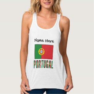 Portugal Portugese Vlag Gepersonaliseerde Naam Tanktop