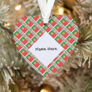 Portugal Portugese Vlag Getegeld Personalized  Ornament