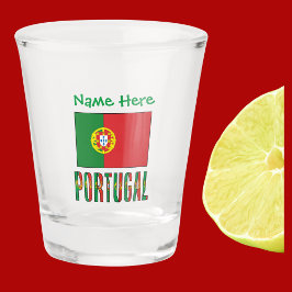 Portugal Portugese Vlag Groen Gepersonaliseerd Shot Glas