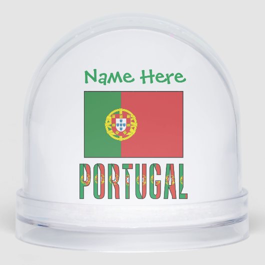 Portugal Portugese Vlag Groen Gepersonaliseerd Sneeuwbol (Voorkant)