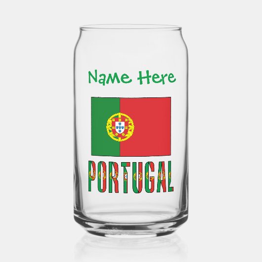 Portugal Portugese vlag Groene Personalisatie Blikvorm Glas (Voorkant)