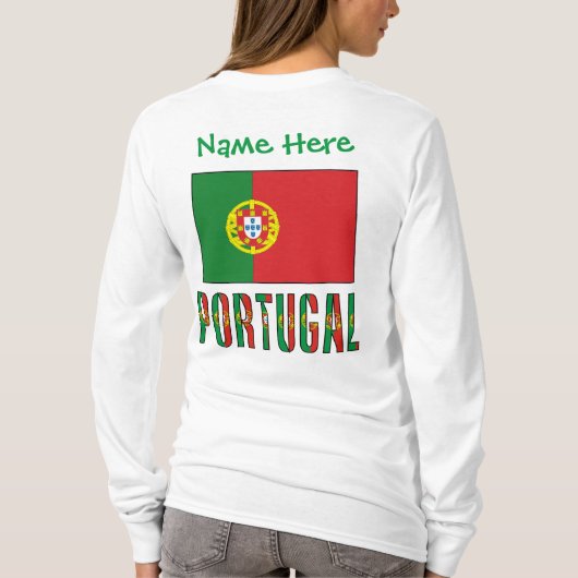 Portugal Portugese vlag Groene Personalisatie T-shirt (Achterkant)