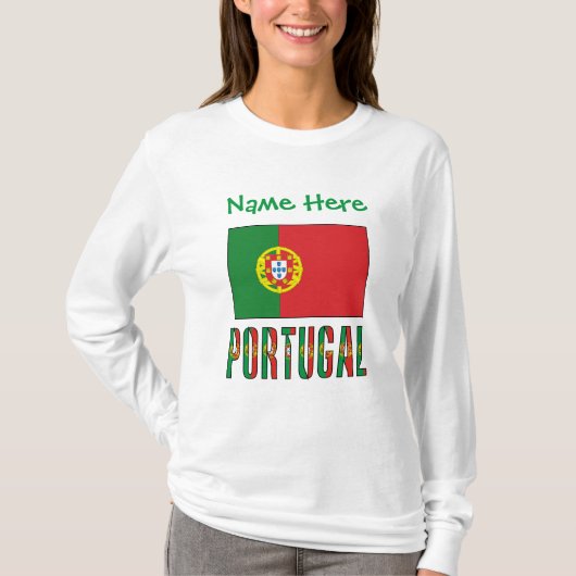 Portugal Portugese vlag Groene Personalisatie T-shirt (Voorkant)