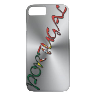 Portugal Portugese Vlag Kleur Typografie Zilver Case-Mate iPhone Case