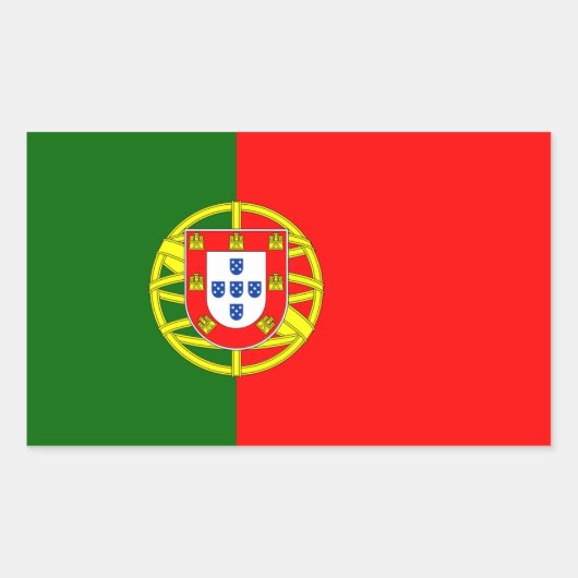 Portugal/Portugese vlag Rechthoekige Sticker (Voorkant)
