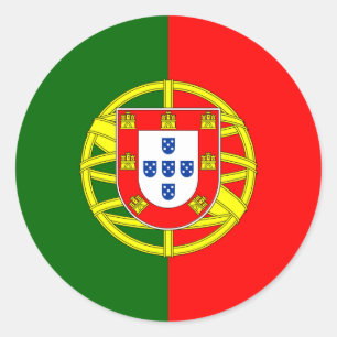 Portugal/Portugese vlag Ronde Sticker