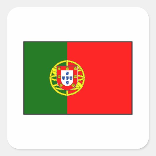 Portugal - Portugese vlag Vierkante Sticker (Voorkant)