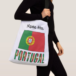 Portugal Portugese Vlag Zwarte Personalisatie Crossbody Tas
