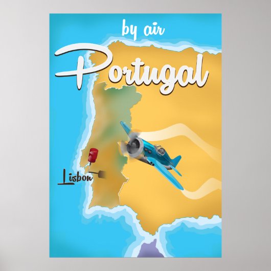 Portugal poster van het klassieke treinverkeer (Voorkant)