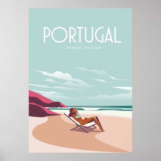 Portugal poster van het klassieke treinverkeer (Voorkant)
