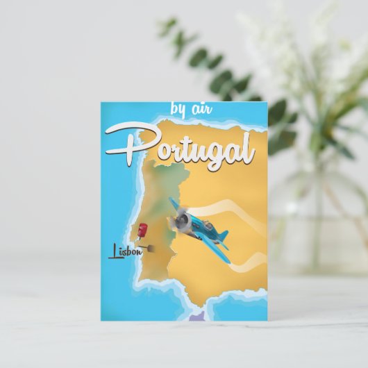 Portugal poster van het klassieke treinverkeer briefkaart (Staand voorkant)
