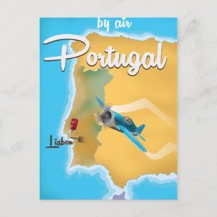 Portugal poster van het klassieke treinverkeer briefkaart