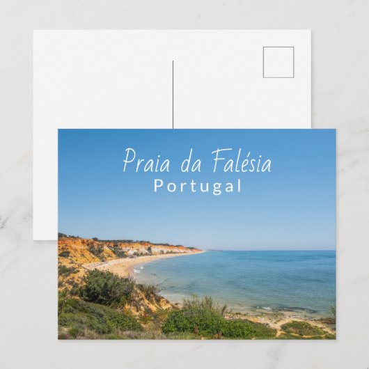 Portugal Praia da Falesia in de Algarve Reizen Briefkaart (Voorkant / Achterkant)