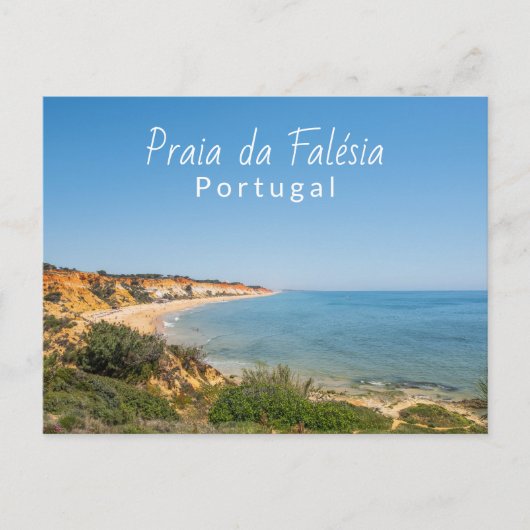 Portugal Praia da Falesia in de Algarve Reizen Briefkaart (Voorkant)