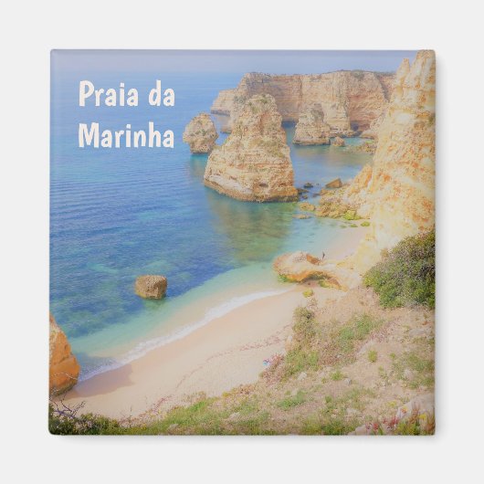 Portugal Praia da Marinha in de Algarve Souvenir Magneet (Voorkant)