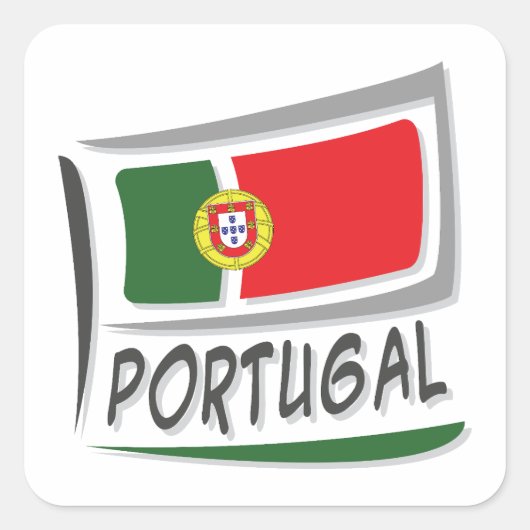 Portugal Pride X Vlag Vierkante Sticker (Voorkant)