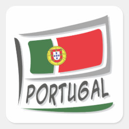 Portugal Pride X Vlag Vierkante Sticker