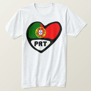 Portugal PRT Heart Flag T-shirt