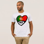 Portugal PRT Heart Flag T-shirt (Voorkant volledig)