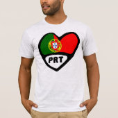 Portugal PRT Heart Flag T-shirt (Voorkant)