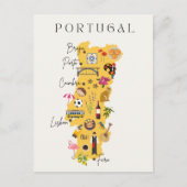 Portugal reiskaart briefkaart (Voorkant)
