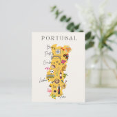 Portugal reiskaart briefkaart (Staand voorkant)
