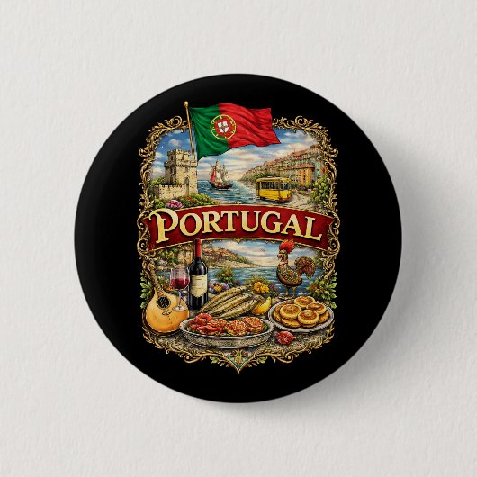 Portugal Ronde Button 5,7 Cm (Voorkant)
