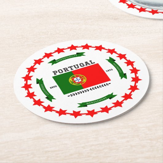 Portugal Ronde Kartonnen Onderzetter (Gebogen)