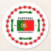 Portugal Ronde Kartonnen Onderzetter (Voorkant)
