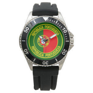 Portugal Round Emblem Horloge