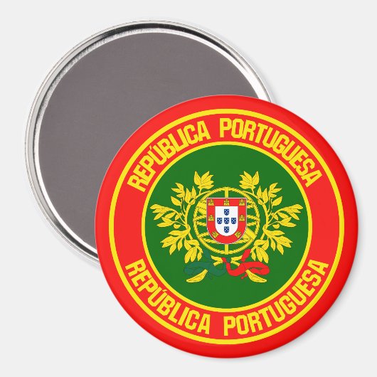 Portugal Round Emblem Magneet (Voorkant / Achterkant)