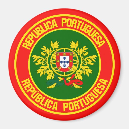 Portugal Round Emblem Magneet (Voorkant)