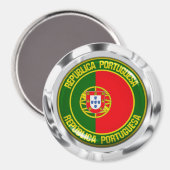 Portugal Round Emblem Magneet (Voorkant / Achterkant)
