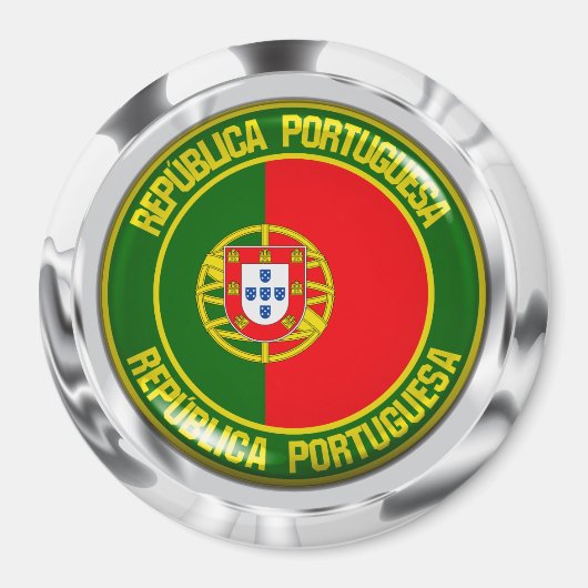 Portugal Round Emblem Magneet (Voorkant)