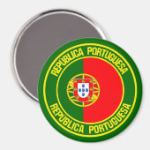 Portugal Round Emblem Magneet (Voorkant / Achterkant)