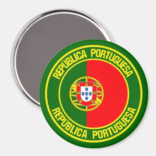 Portugal Round Emblem Magneet (Voorkant / Achterkant)