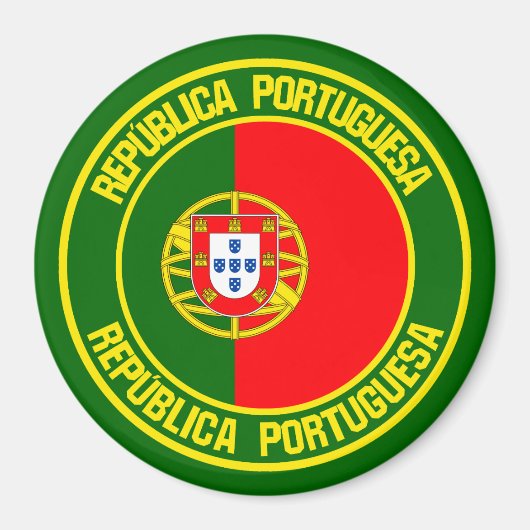 Portugal Round Emblem Magneet (Voorkant)