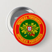 Portugal Round Emblem Ronde Button 7,6 Cm (Voorkant /achterkant)