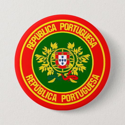 Portugal Round Emblem Ronde Button 7,6 Cm (Voorkant)